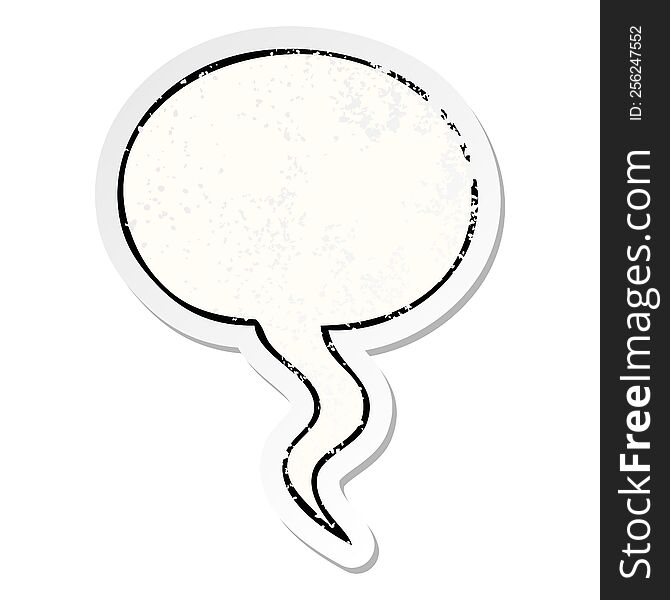 cartoon speech bubble distressed sticker and speech bubble distressed sticker