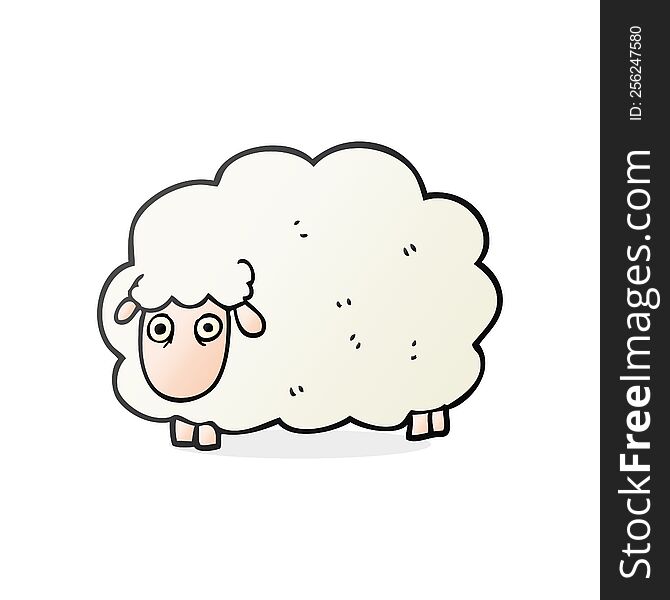 freehand drawn cartoon farting sheep
