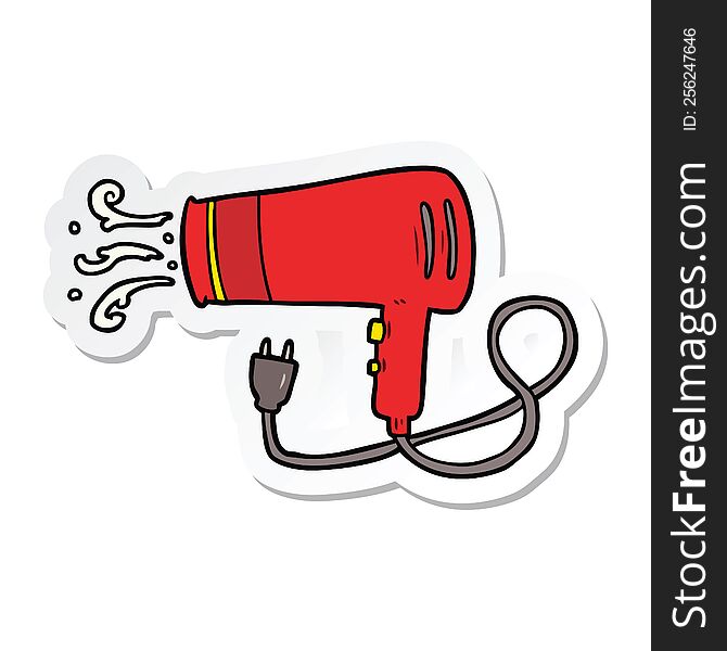 sticker of a cartoon electric hairdryer