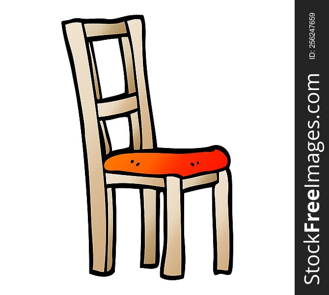 vector gradient illustration cartoon wooden chair