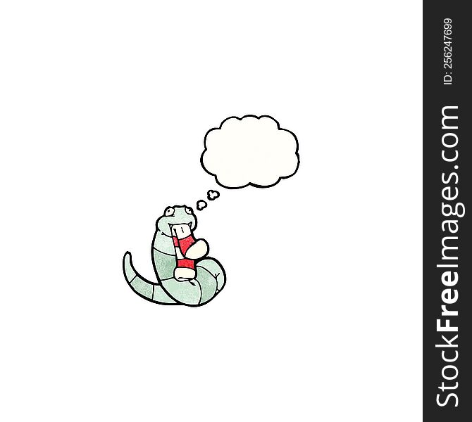 cartoon snake with thought bubble