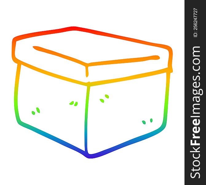 Rainbow Gradient Line Drawing Cartoon Office Filing Box