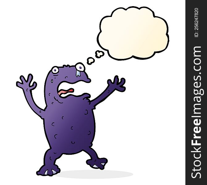 cartoon poisonous frog with thought bubble