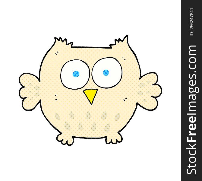 freehand drawn cartoon happy owl