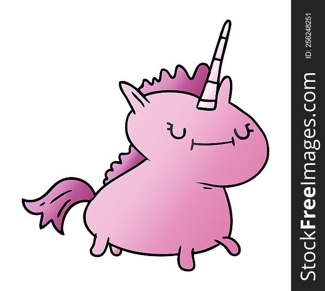 hand drawn gradient cartoon doodle of a magical unicorn