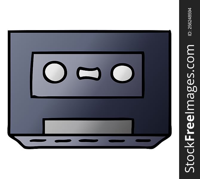 hand drawn gradient cartoon doodle of a gradient cassette tape