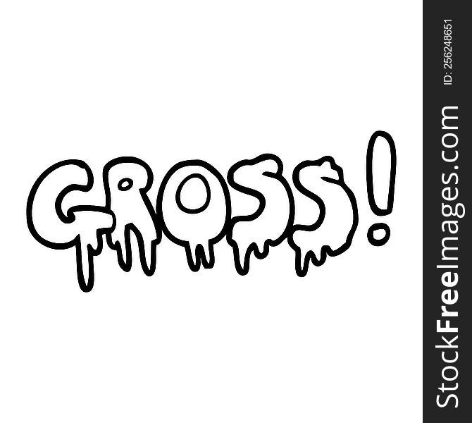 Line Drawing Cartoon Word Gross