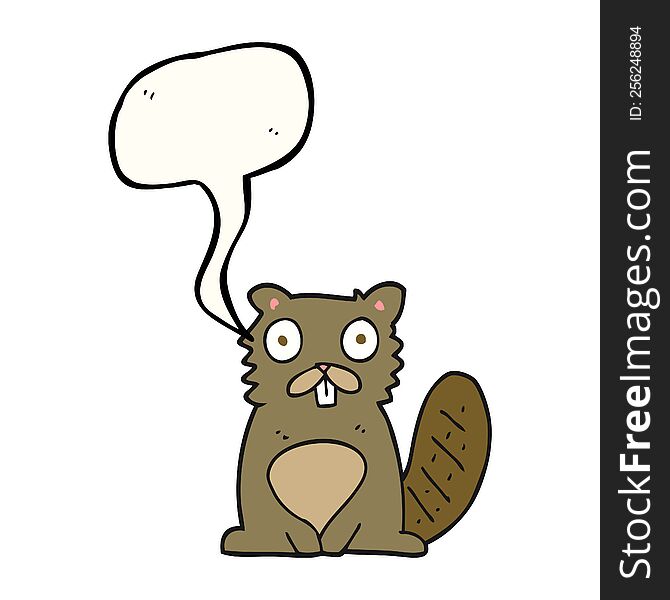 Speech Bubble Cartoon Beaver