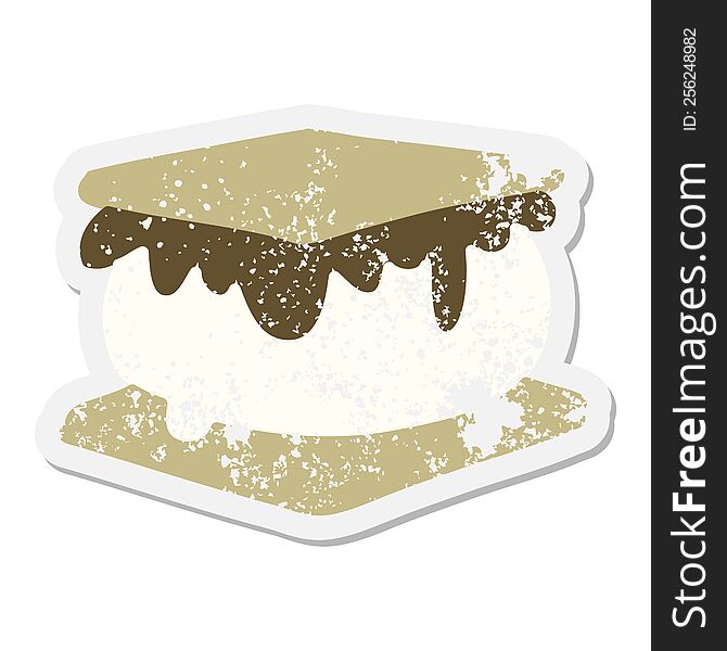 Marshmallow Smore Grunge Sticker