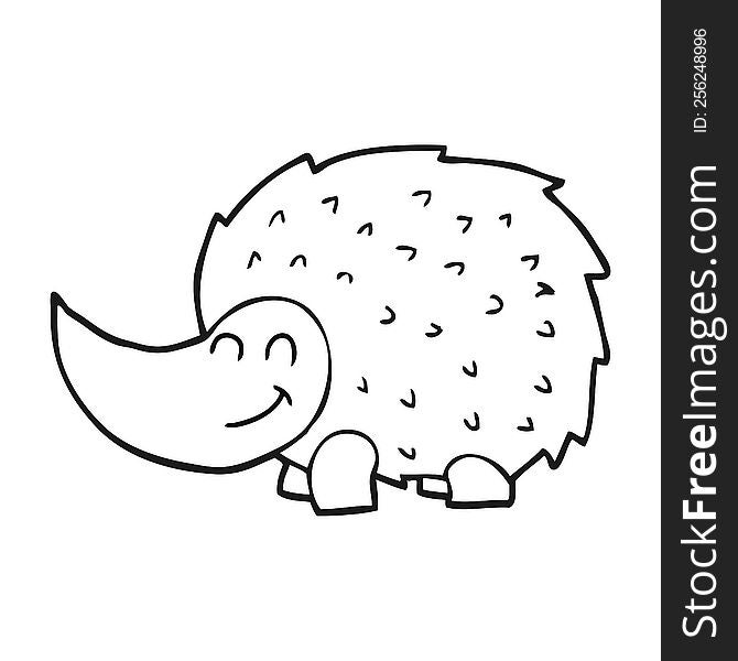 black and white cartoon hedgehog