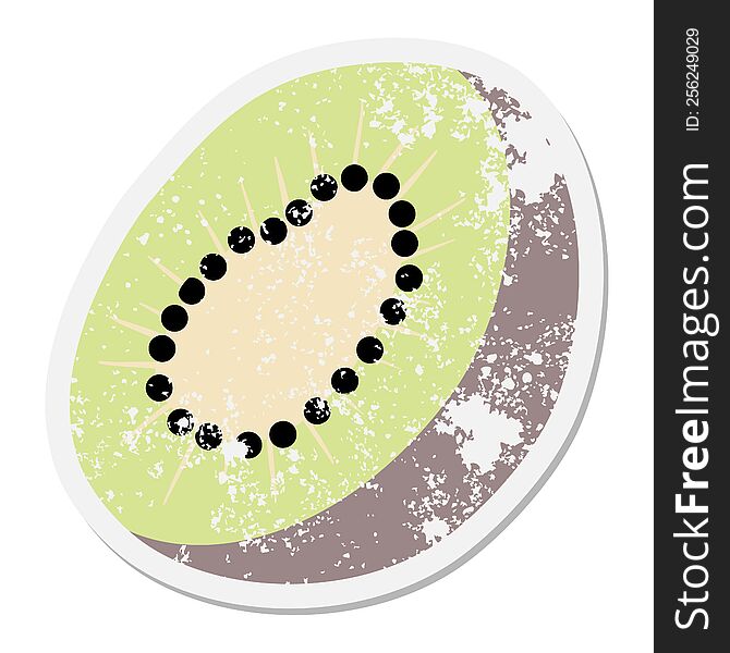 Kiwi fruit grunge sticker