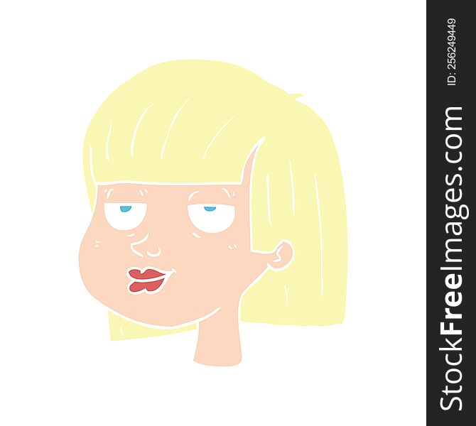 flat color illustration of female face. flat color illustration of female face