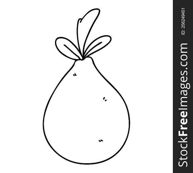 Quirky Line Drawing Cartoon Pear