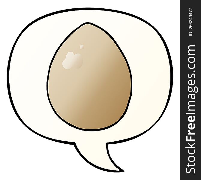 Cartoon Egg And Speech Bubble In Smooth Gradient Style