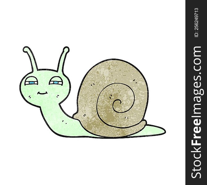 freehand textured cartoon cute snail