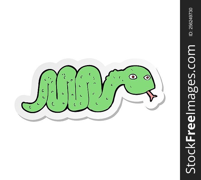 sticker of a funny cartoon snake