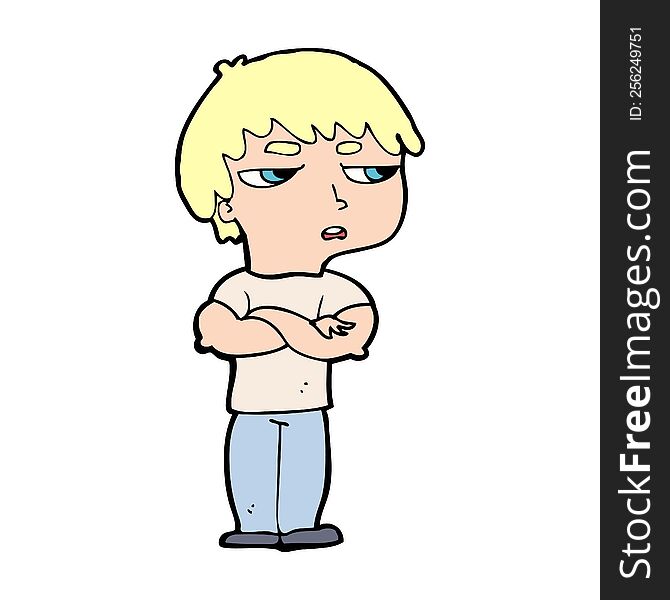 cartoon annoyed boy