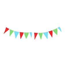 Flat Color Illustration Of A Cartoon Bunting Flags Royalty Free Stock Photo