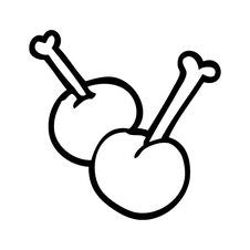 Line Drawing Cartoon Red Cherries Stock Photo