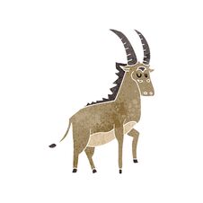 Retro Cartoon Antelope Royalty Free Stock Photo
