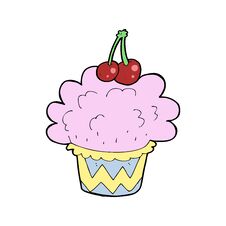 Cartoon Cupcake Stock Photo
