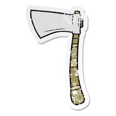 Distressed Sticker Of A Cartoon Viking Axe Royalty Free Stock Photography