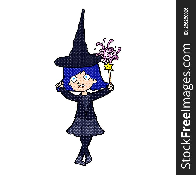 cartoon happy witch