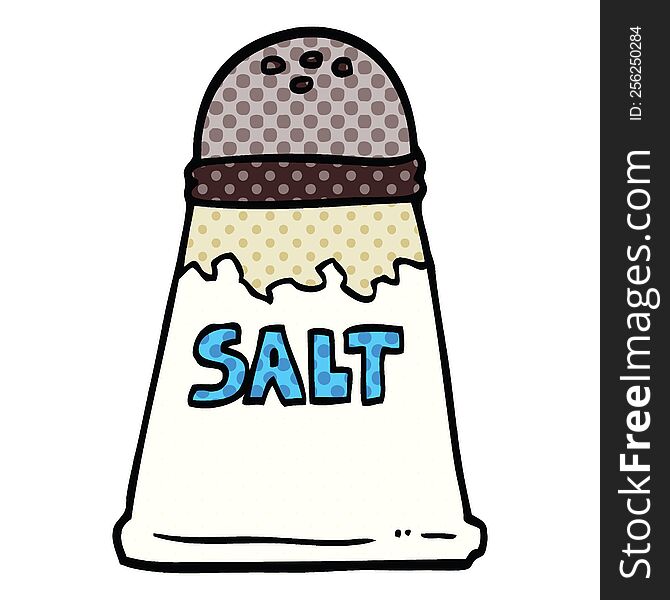 comic book style cartoon salt shaker