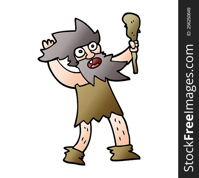 Cartoon Doodle Crazy Caveman