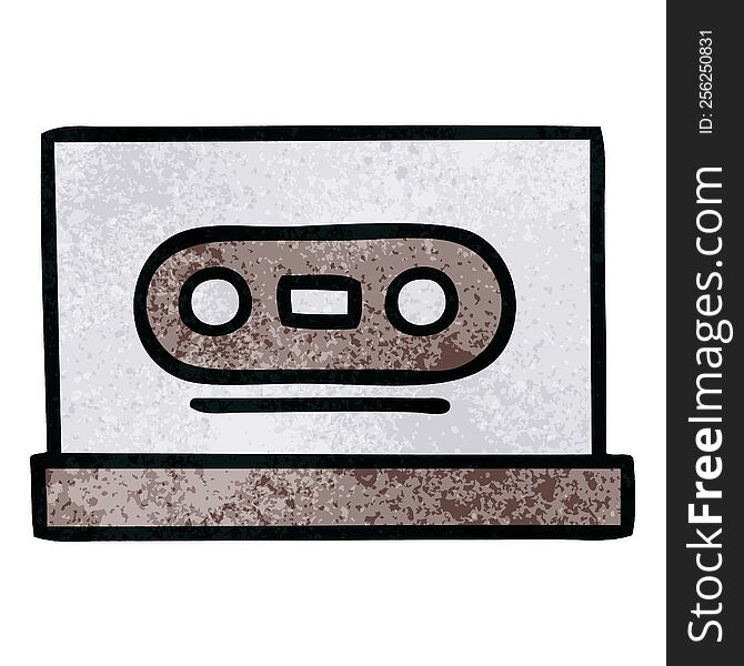 retro grunge texture cartoon retro cassette