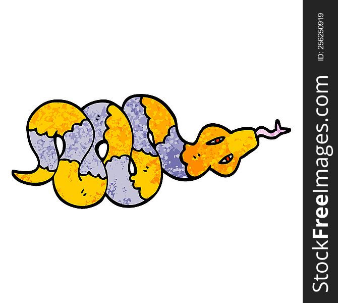 grunge textured illustration cartoon poisonous snake