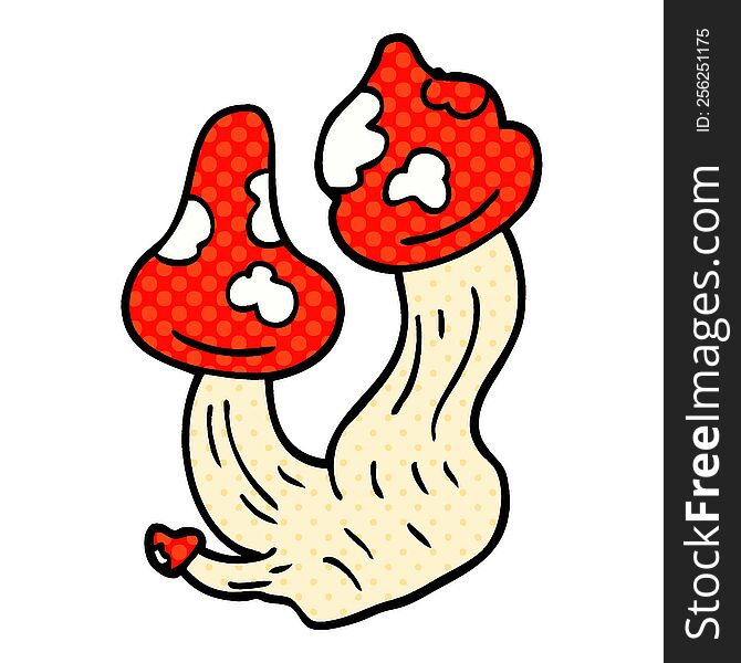 Cartoon Doodle Deadly Mushrooms