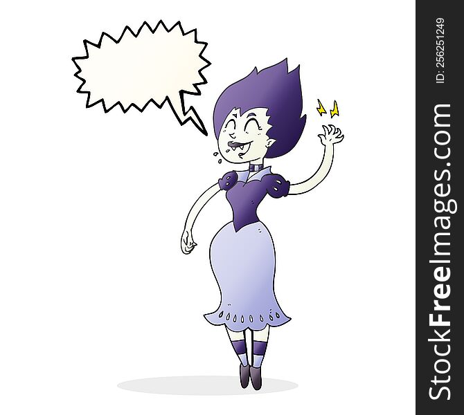 Speech Bubble Cartoon Vampire Girl