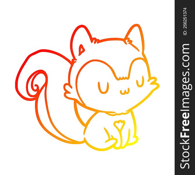 warm gradient line drawing of a squirrel