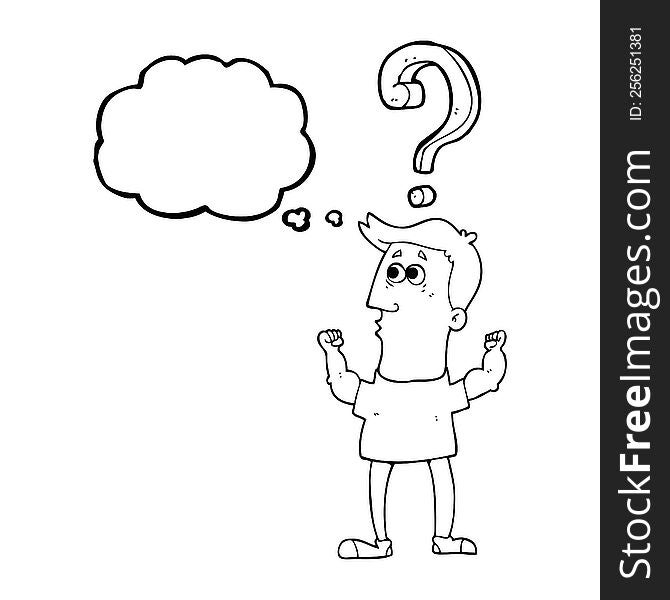 Thought Bubble Cartoon Man With Question