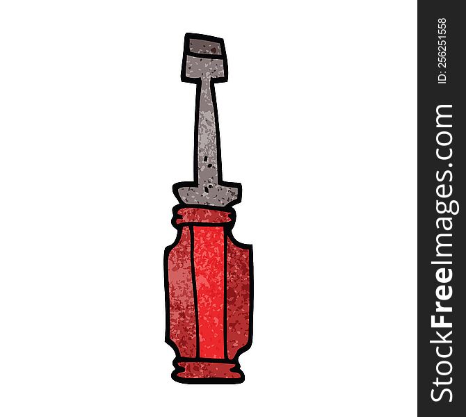 cartoon doodle screwdriver tool