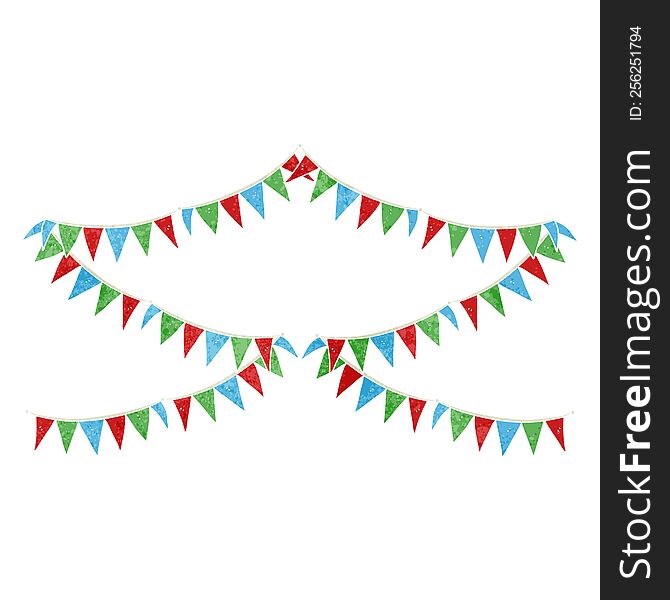 Retro Cartoon Bunting Flags