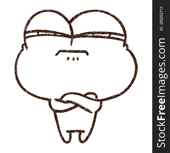 Angry Frog Charcoal Drawing