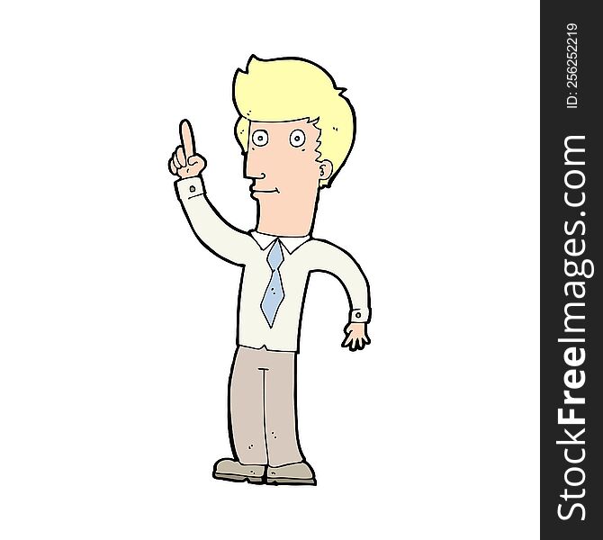 cartoon friendly man with idea