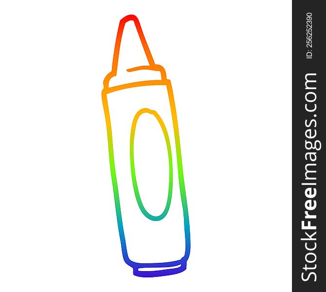 rainbow gradient line drawing of a cartoon coloring crayon