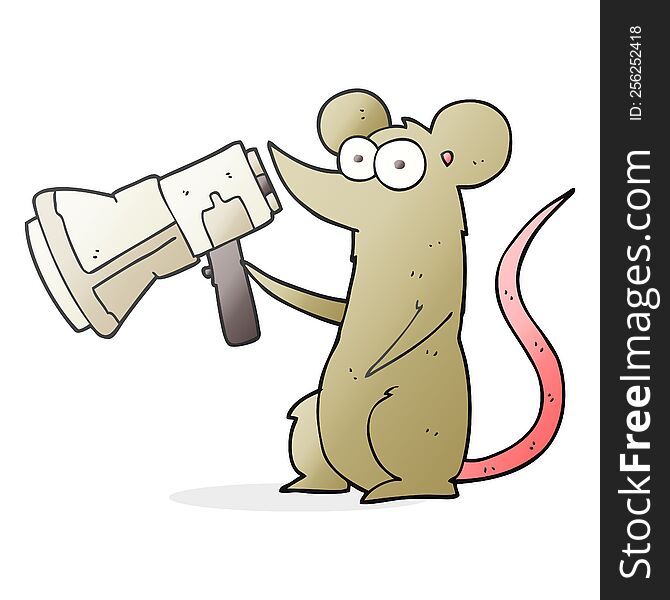 Cartoon Mouse With Megaphone