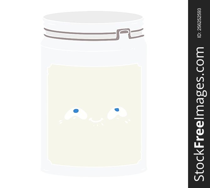 Flat Color Style Cartoon Glass Jar