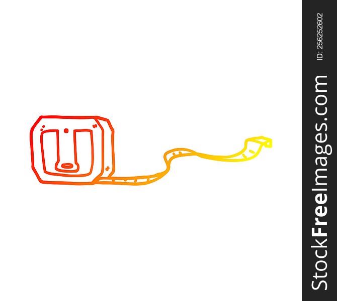 warm gradient line drawing of a cartoon tape measure