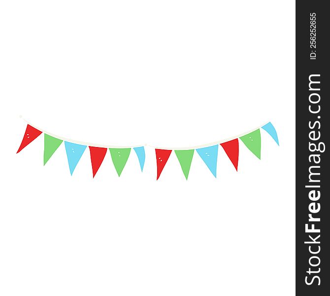 flat color illustration of bunting flags. flat color illustration of bunting flags