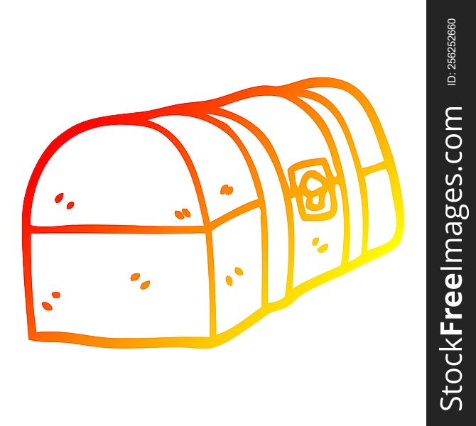 warm gradient line drawing of a cartoon trunk box