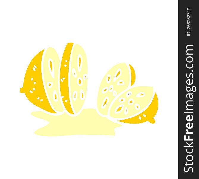 cartoon doodle sliced lemon