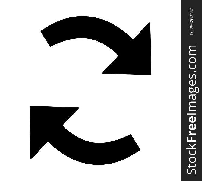 flat symbol of a recycling arrows. flat symbol of a recycling arrows