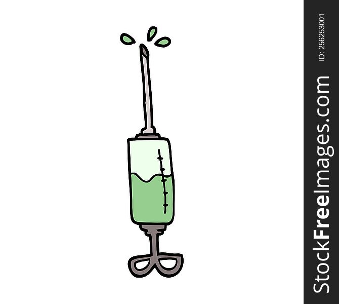 hand drawn doodle style cartoon injection