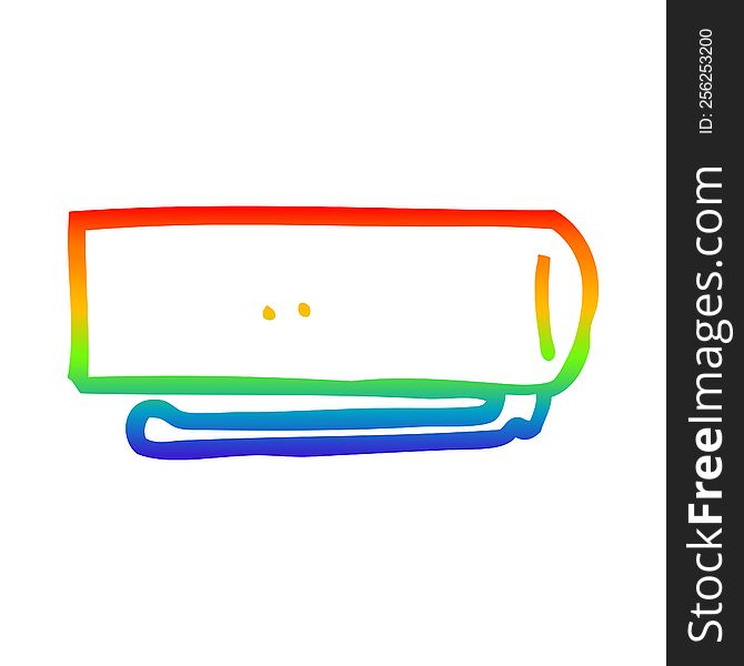 rainbow gradient line drawing of a cartoon pen lid
