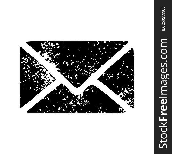 distressed symbol of a paper envelope